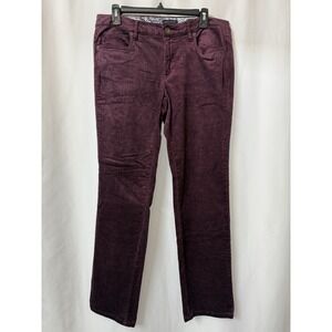 Tommy Hilfiger Woman's 12 Corduroy Jeans Burgundy Straight‎ Leg   K43